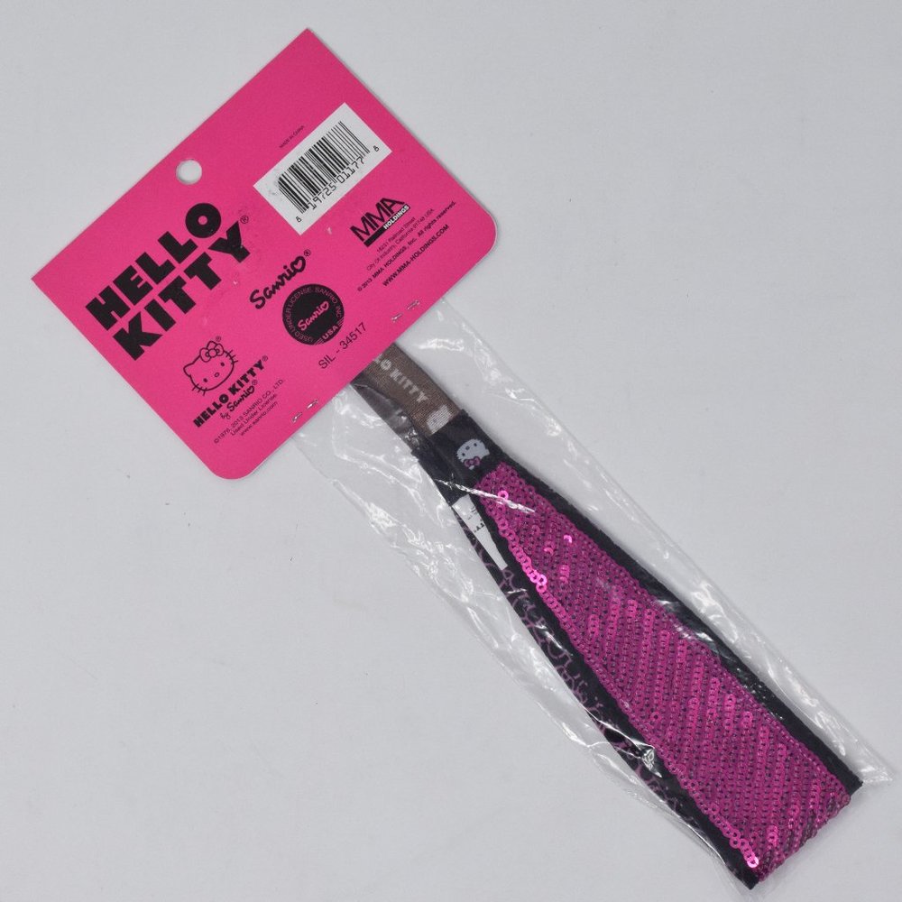 Hello Kitty Headband Sporty Sequin Pink Kidcore Sanrio Icon Sparkle New Gift